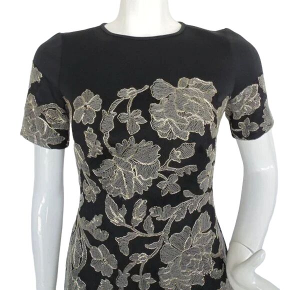 TADASHI SHOJI Dress, 2, Sabi, Floral Lace overlay, Short sleeve, Scuba - Picture 4 of 14